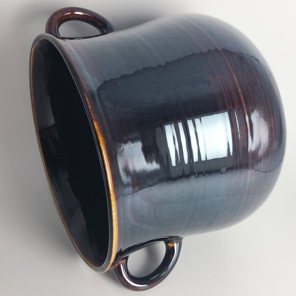 Red Wing Pottery USA Vintage 1960s Dark Brown Bean Pot Two Handle Crock 5.5" H - Picture 3 of 9